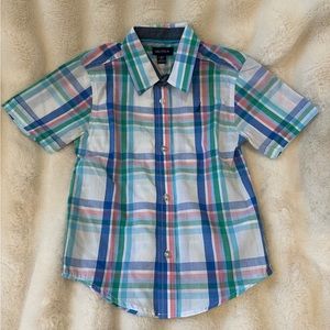 Nautica Boys Short Sleeve Plaid Button-Down Shirt - youth L (6)